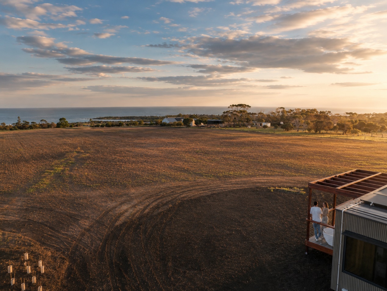A coastal AUTRA cabin at sunset, Middleton